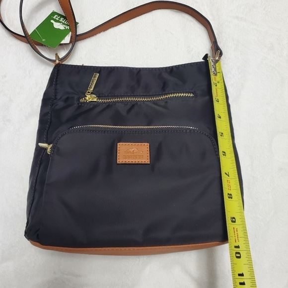 Black Gold Nylon Crossbody Shoulder Bag - Picture 10 of 11